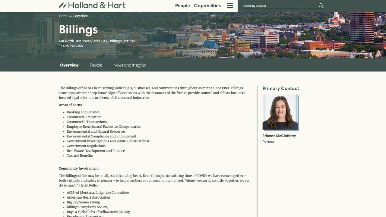 Holland & Hart LLP - Billings, MT office in Billings, Montana