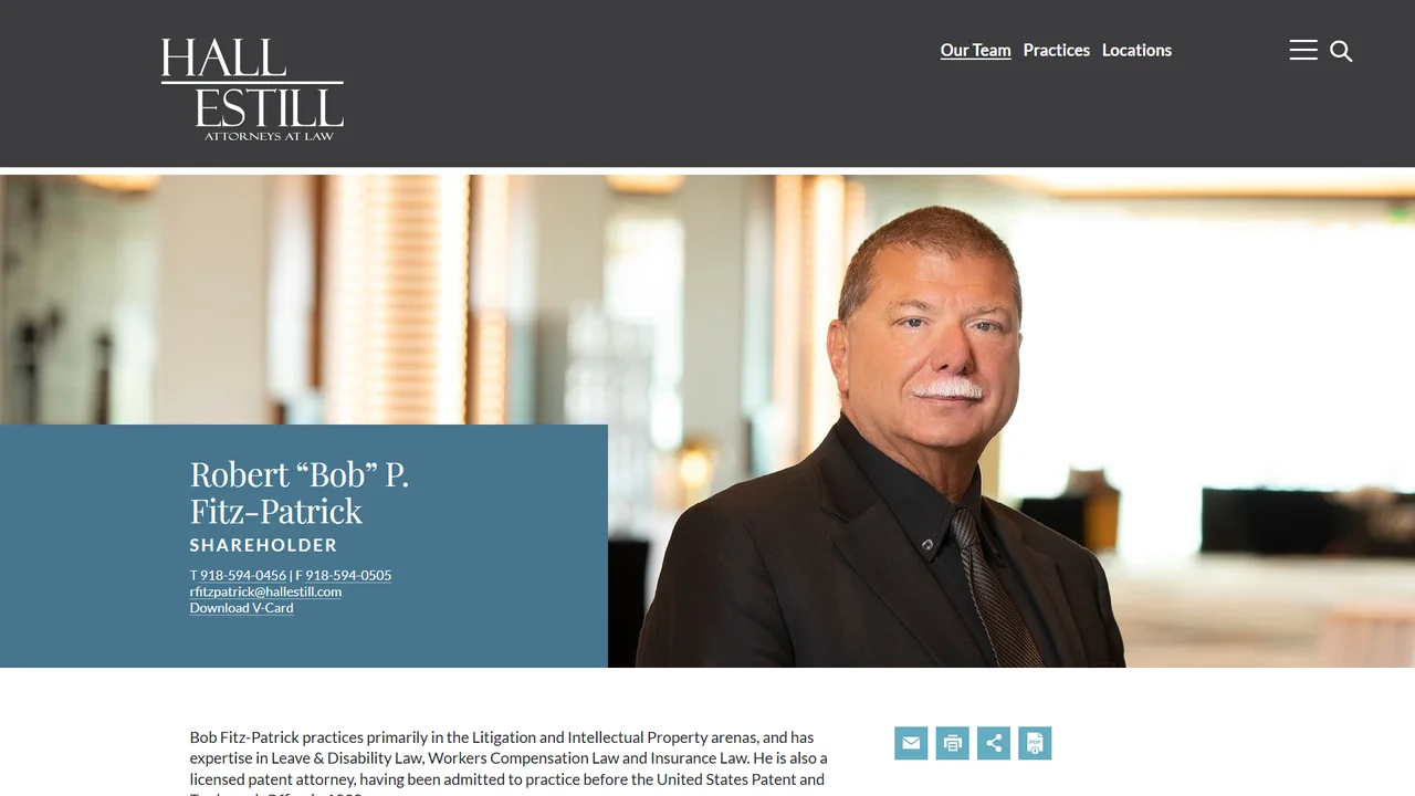 Robert P. Fitz-Patrick - Hall Estill - Tulsa, OK office in Tulsa, Oklahoma
