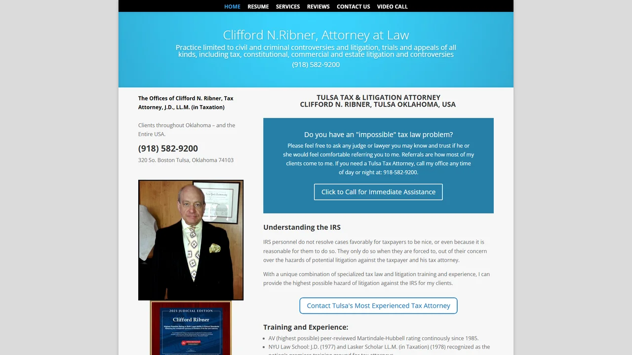 Clifford N. Ribner, Attorney - Tulsa, OK office in Tulsa, Oklahoma