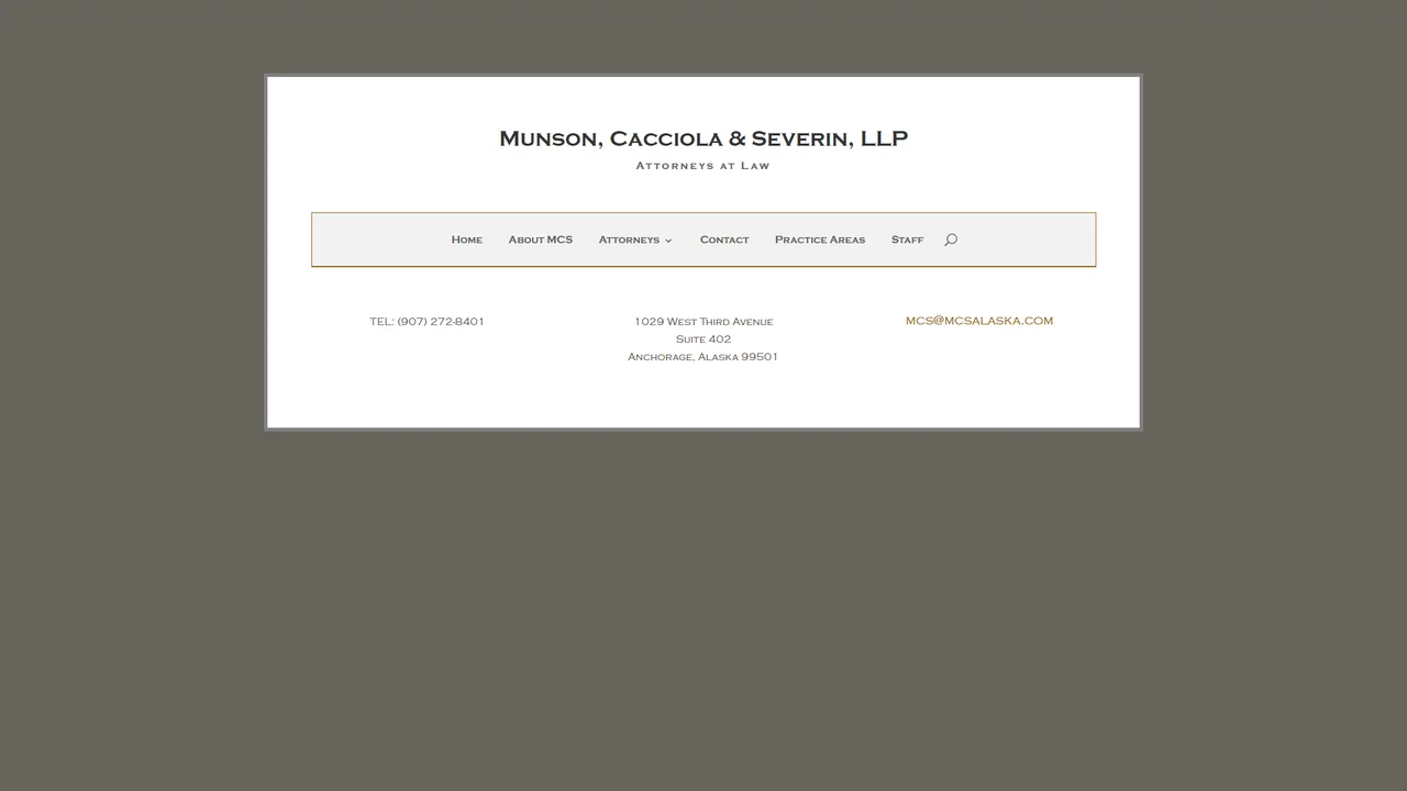Munson, Cacciola and Severin, LLP - Anchorage, AK office in Anchorage, Alaska