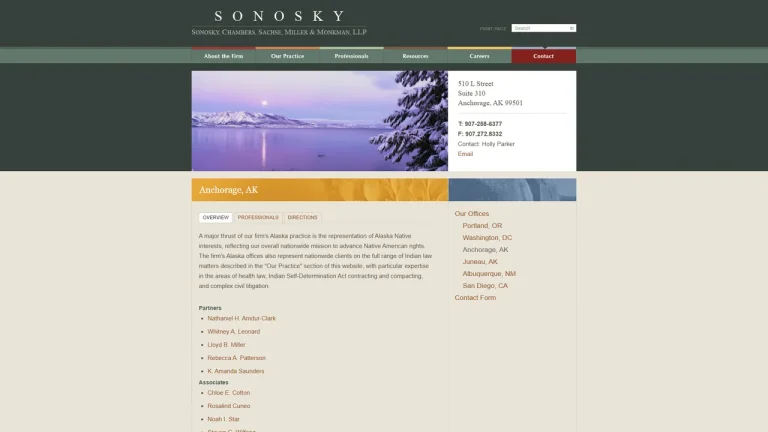 Sonosky Chambers Sachse Miller and Monkman LLP - Anchorage, AK - Attorney in Anchorage