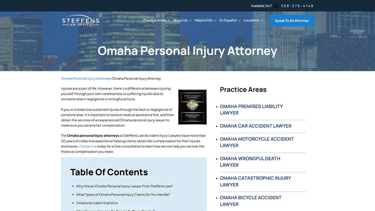 Steffens Law Accident Injury Lawyers - Omaha, NE office in Omaha, Nebraska