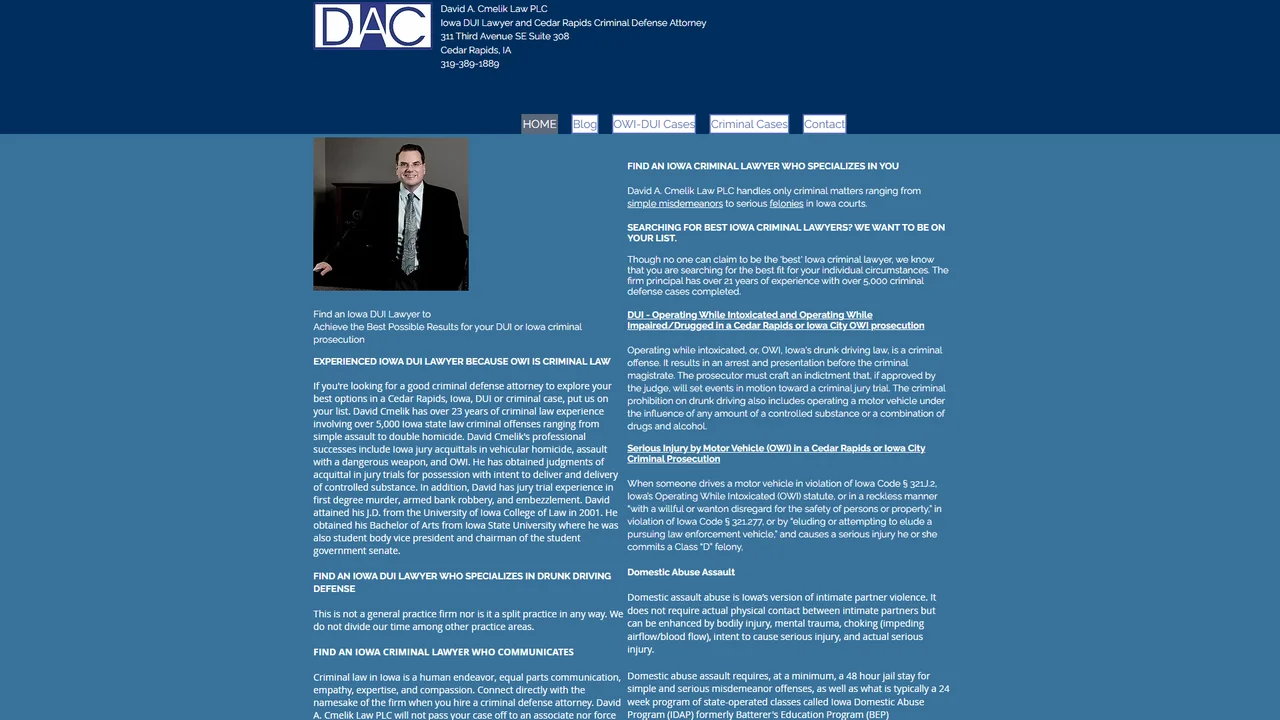 David A. Cmelik Law PLC - Cedar Rapids, IA office in Cedar Rapids, Iowa