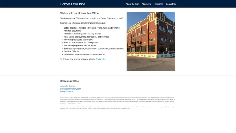 Holmes Law Office - Cedar Rapids, IA - Attorney in Cedar Rapids