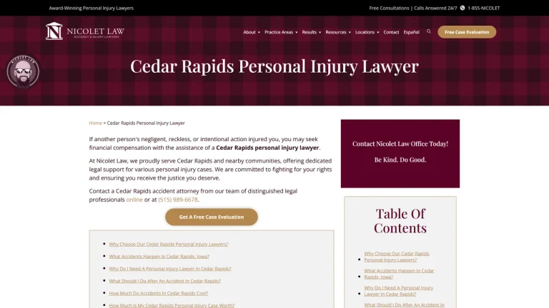 Nicolet Law Accident & Injury Lawyers - Cedar Rapids, IA - Attorney in Cedar Rapids