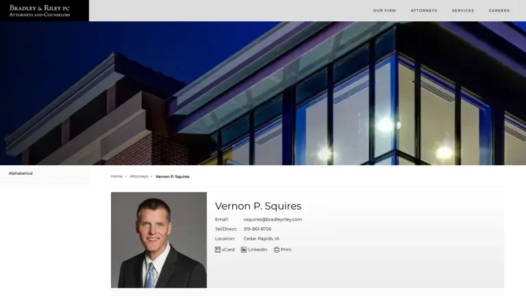 Vernon P. Squires, Attorney - Cedar Rapids, IA - Attorney in Cedar Rapids