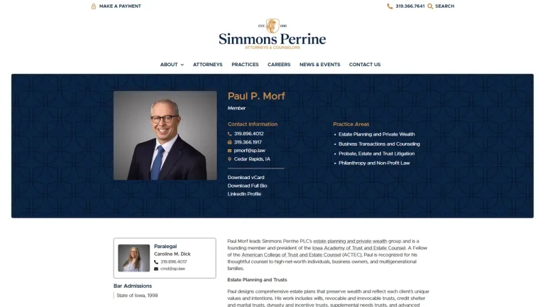 Paul P. Morf - Simmons Perrine Moyer Bergman PLC - Cedar Rapids, IA - Attorney in Cedar Rapids
