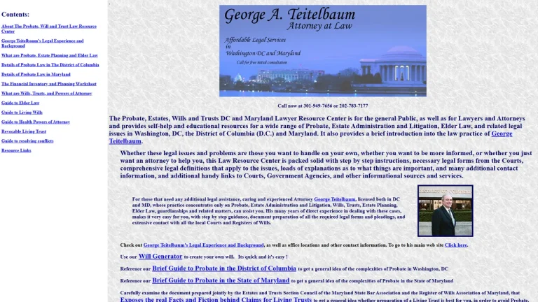 Law Offices of George A. Teitelbaum - Washington, DC - Attorney in Washington, D.C.