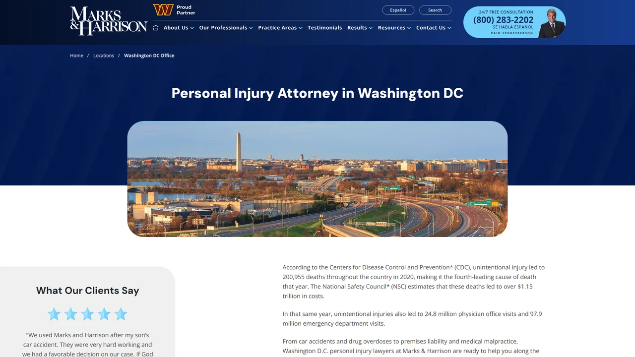Marks & Harrison - Personal Injury Attorney - Washington, DC office in Washington, D.C., District of Columbia