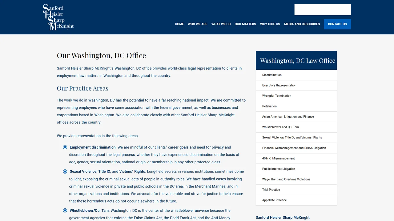 Sanford Heisler Sharp McKnight - Washington, DC office in Washington, D.C., District of Columbia