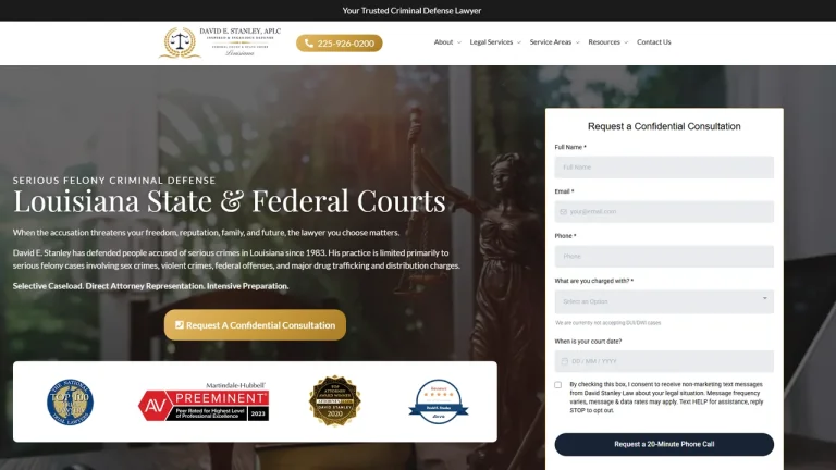 David E. Stanley, APLC - Criminal Defense Attorney - Baton Rouge, LA - Attorney in Baton Rouge