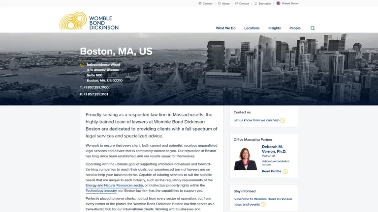 Womble Bond Dickinson (US) LLP - Boston, MA - Attorney in Boston
