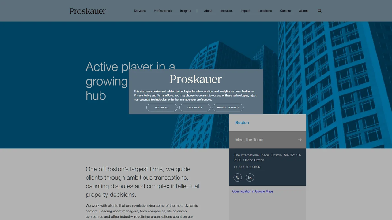 Proskauer Rose LLP - Boston, MA office in Boston, Massachusetts