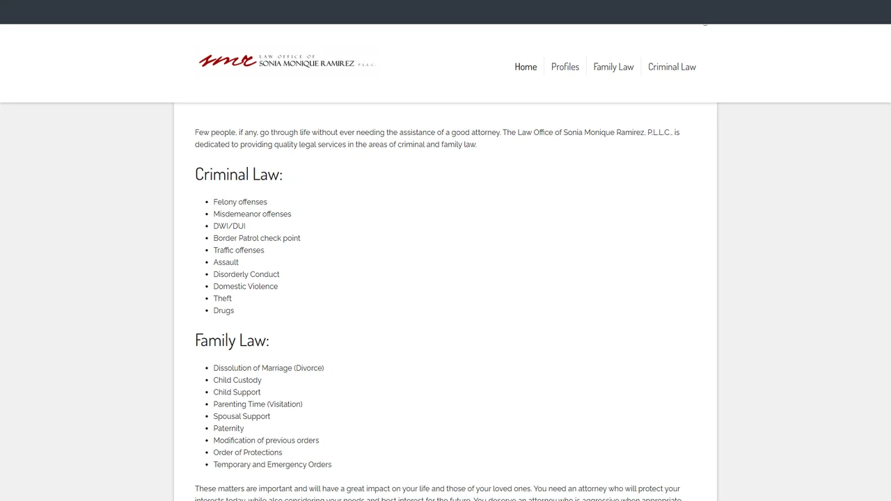 law office of sonia m. ramirez - Yuma, AZ office in Yuma, Arizona