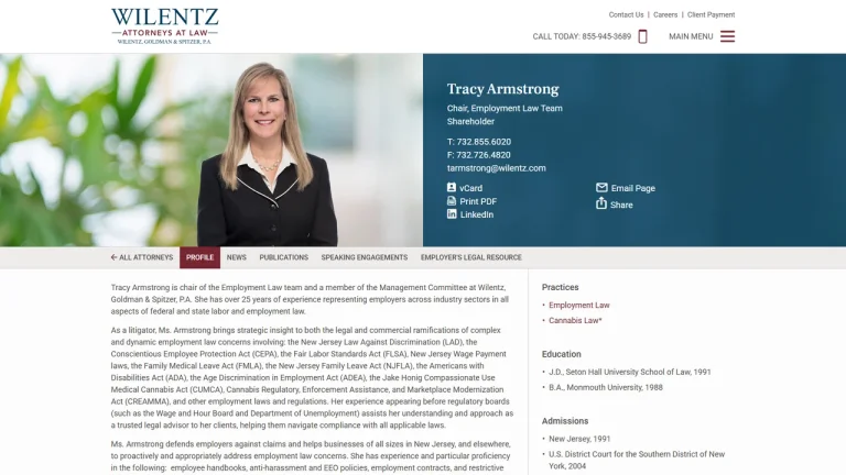 Tracy Armstrong: Wilentz, Goldman & Spitzer, P.A. - Woodbridge, NJ - Attorney in Woodbridge