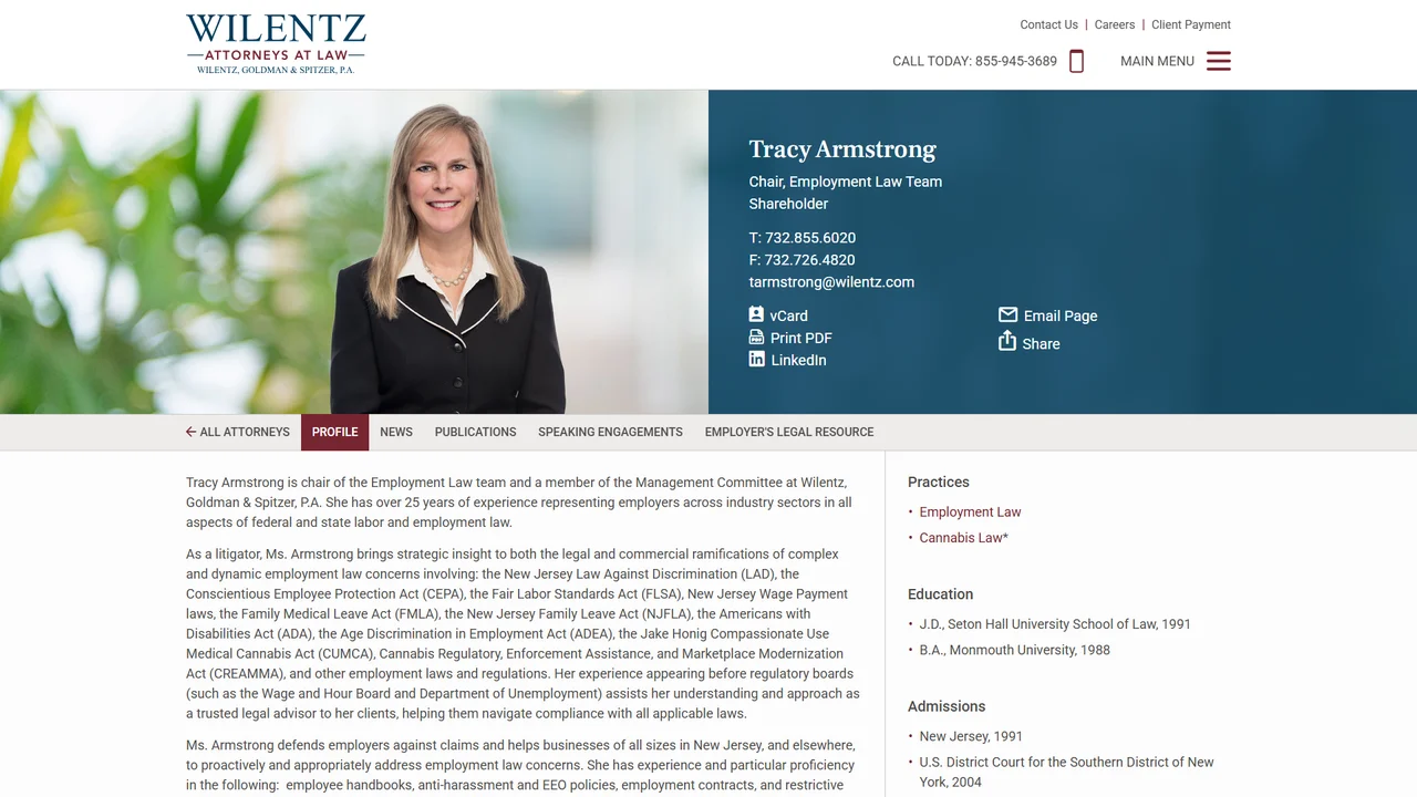 Tracy Armstrong: Wilentz, Goldman & Spitzer, P.A. - Woodbridge, NJ office in Woodbridge, New Jersey