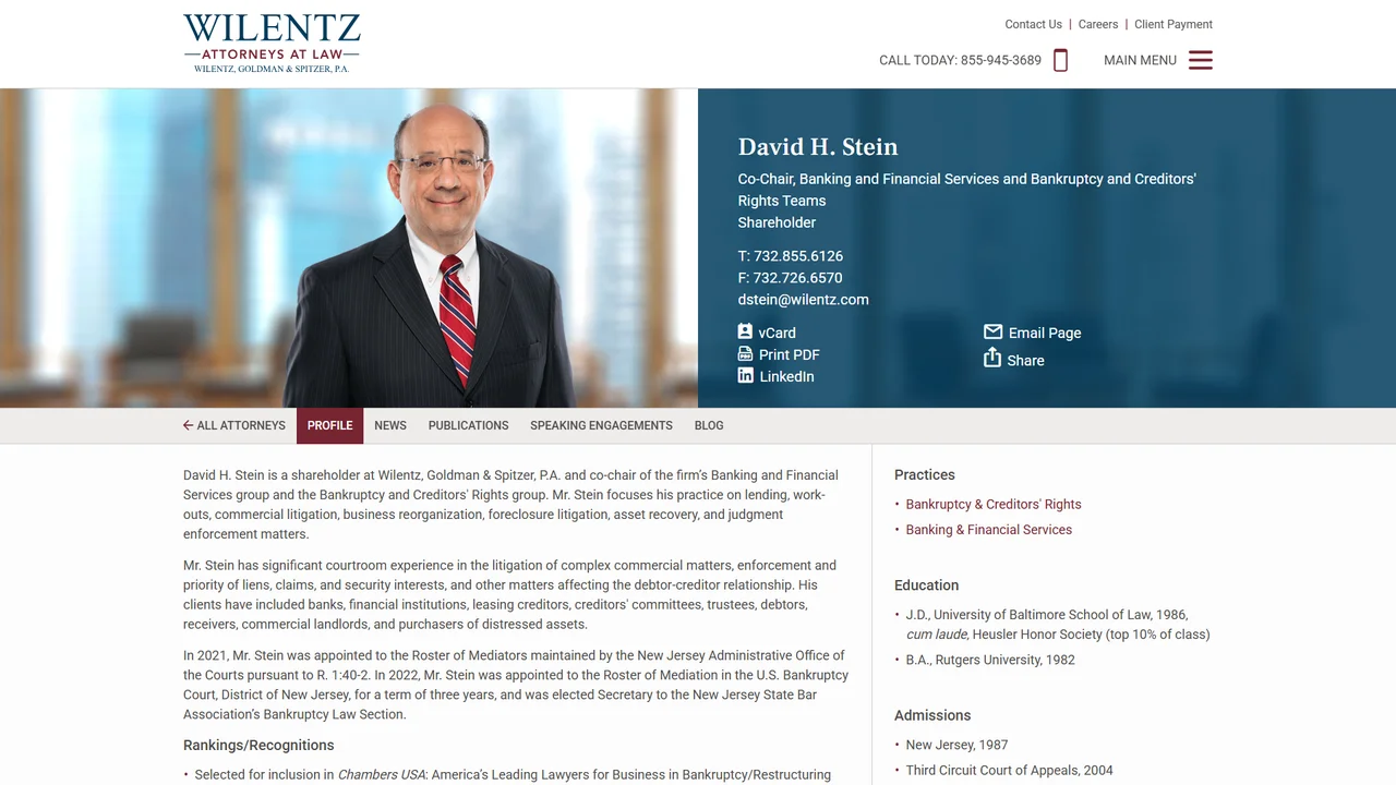 David H. Stein Esq. - Woodbridge, NJ office in Woodbridge, New Jersey