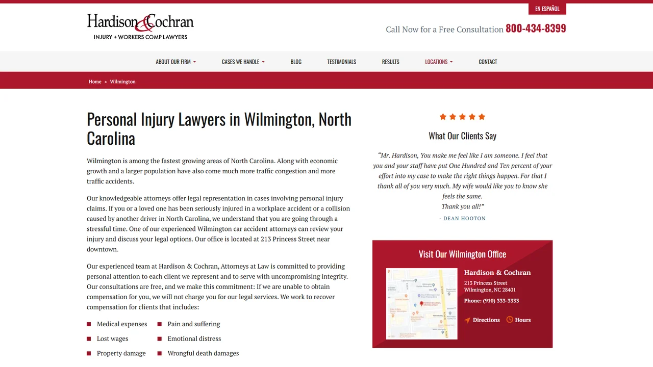 Hardison & Cochran - Injury & Workers Comp Lawyers - Wilmington, NC office in Wilmington, NC, North Carolina