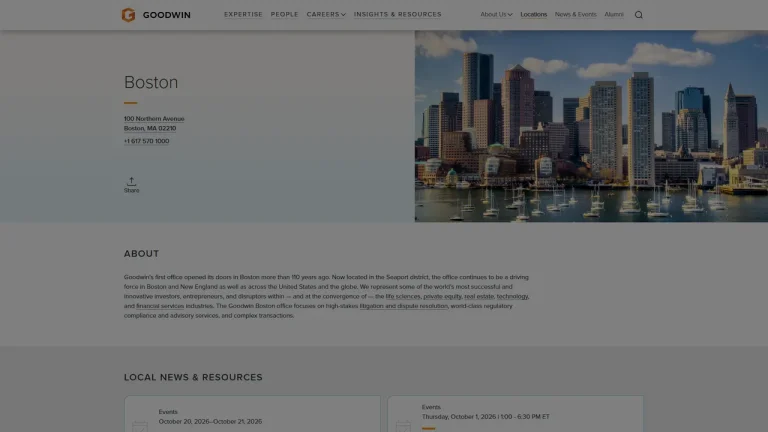 Goodwin Procter LLP - Boston, MA - Attorney in Boston