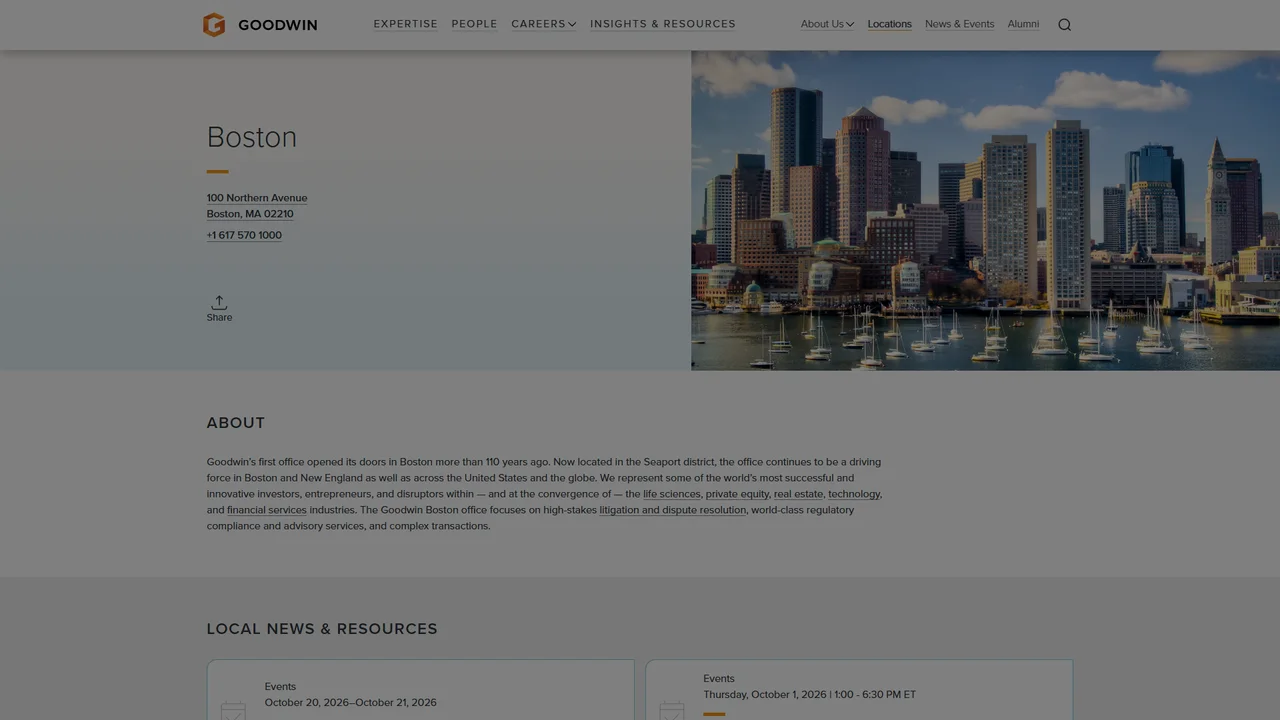 Goodwin Procter LLP - Boston, MA office in Boston, Massachusetts