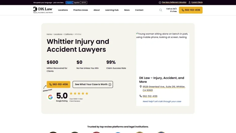 DK Law - Injury, Accident, and More - Whittier, CA - Attorney in Whittier