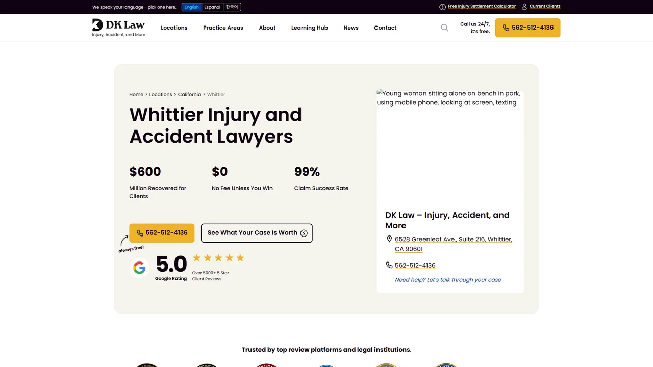 DK Law - Injury, Accident, and More - Whittier, CA office in Whittier, California
