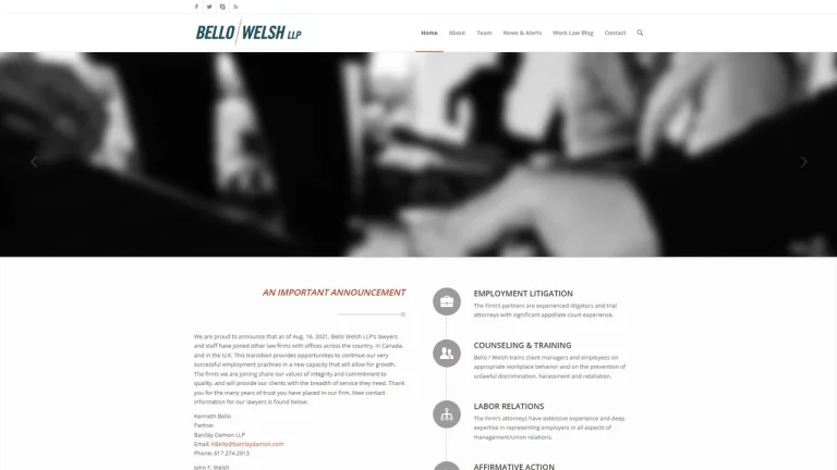 Bello Welsh LLP - Boston, MA - Attorney in Boston