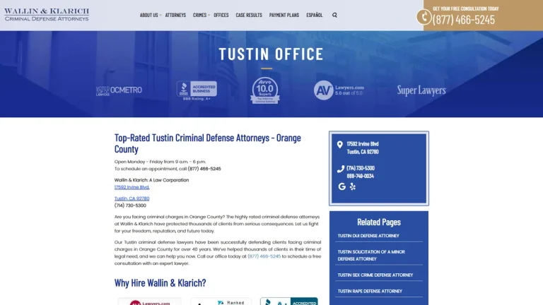 Wallin & Klarich - Criminal Defense Attorneys - Tustin, CA - Attorney in Tustin