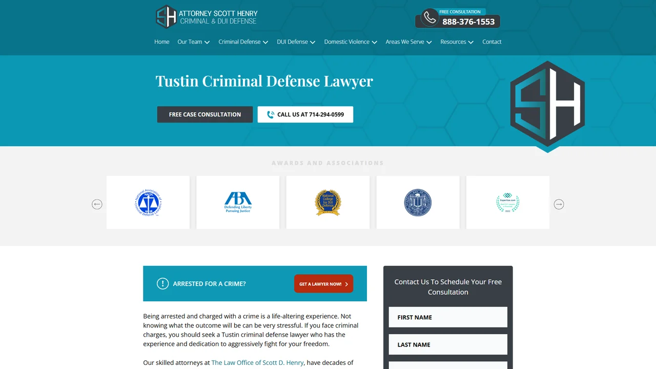 Attorney Scott Henry: Criminal & DUI Defense - Tustin, CA office in Tustin, California