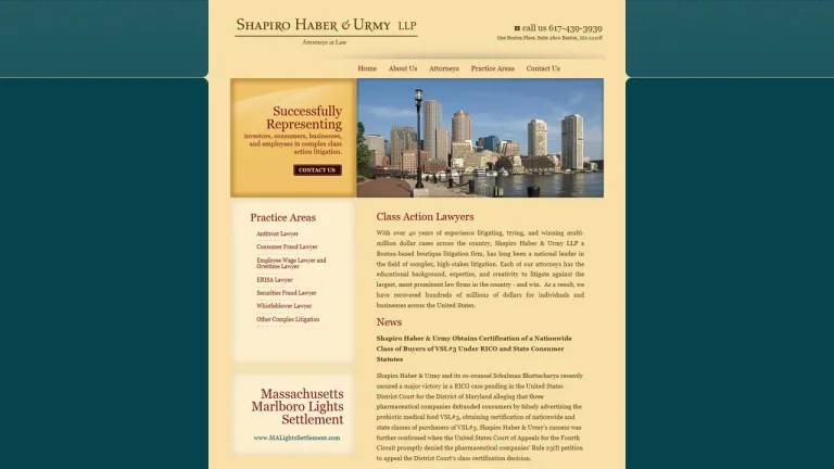 Shapiro Haber & Urmy LLP - Boston, MA - Attorney in Boston