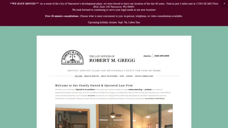 The Law Offices of Robert M. Gregg - Vancouver, WA - Attorney in Vancouver