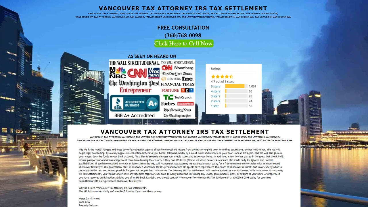 Vancouver Tax Attorney IRS Tax Settlement - Vancouver, WA office in Vancouver, Washington