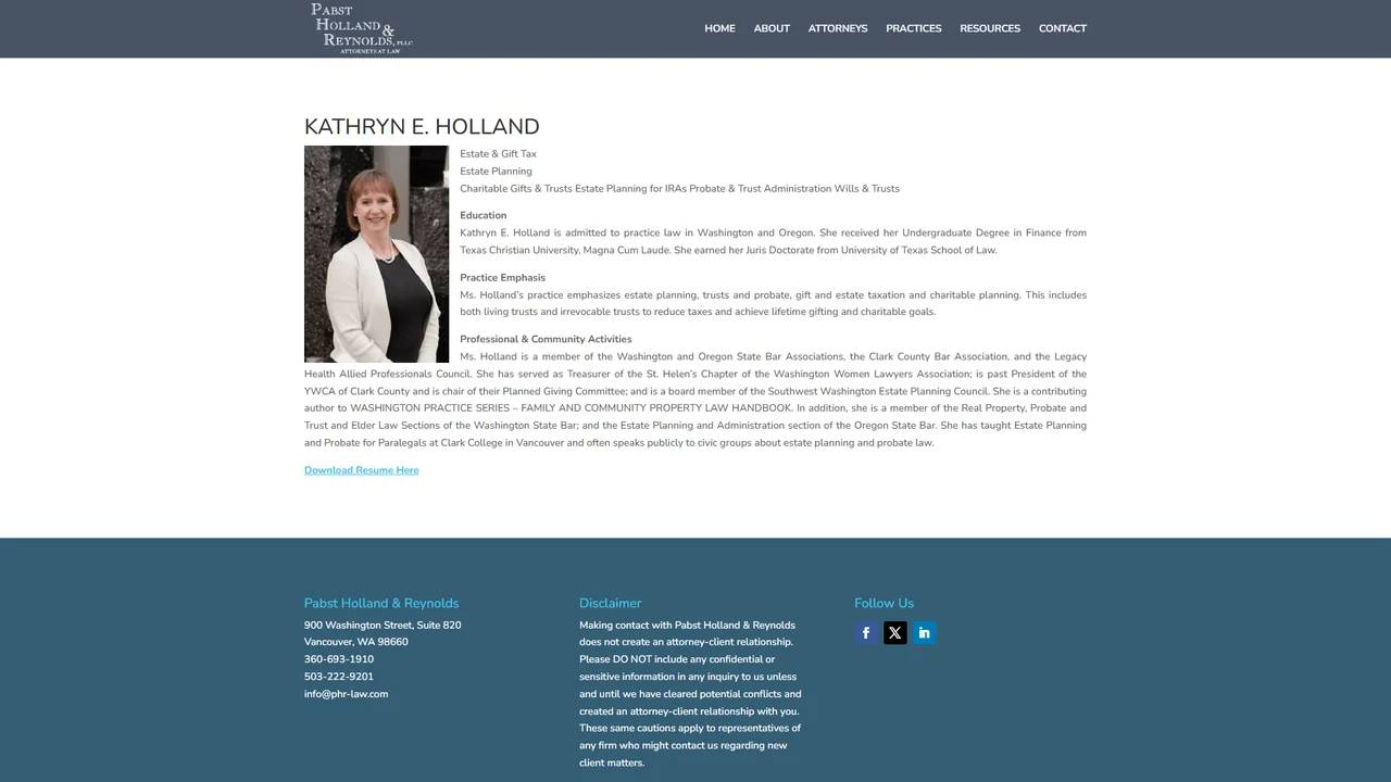 Holland Kathryn E - Vancouver, WA office in Vancouver, Washington