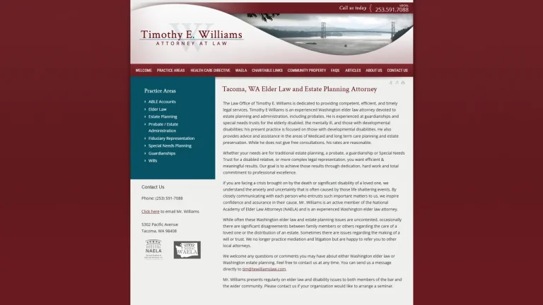 Timothy E Williams, Attorney at Law - Tacoma, WA - Attorney in Tacoma