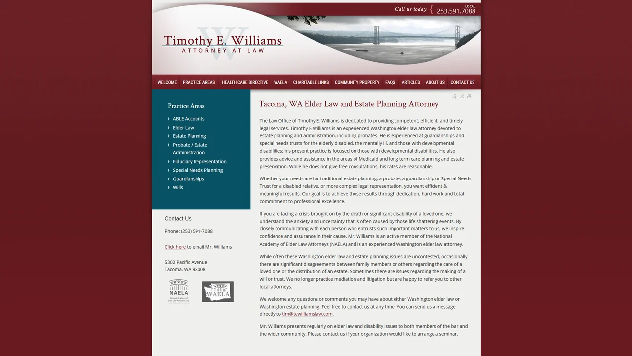 Timothy E Williams, Attorney at Law - Tacoma, WA office in Tacoma, Washington