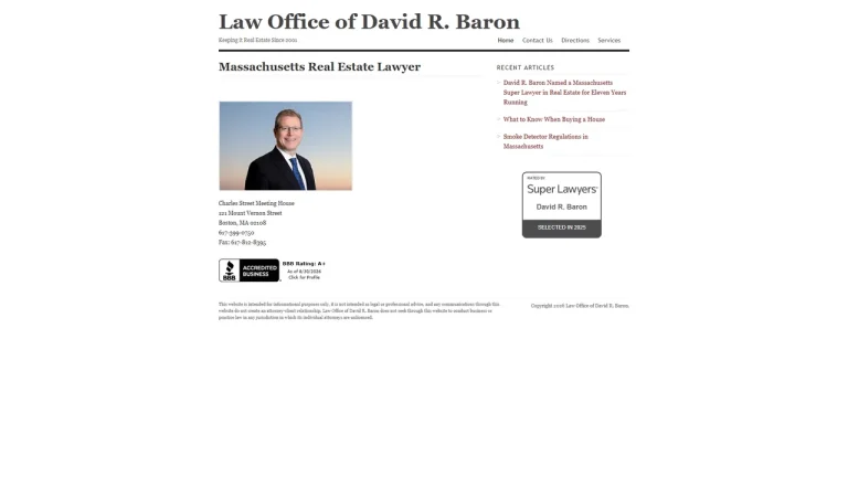 Law Office of David R. Baron - Boston, MA - Attorney in Boston