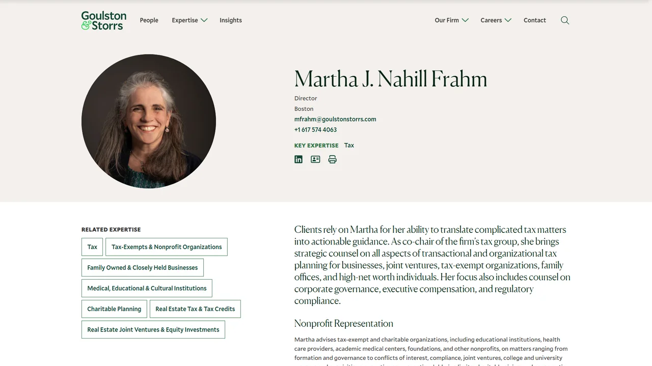 Martha Nahill Frahm, J.D. - Boston, MA office in Boston, Massachusetts
