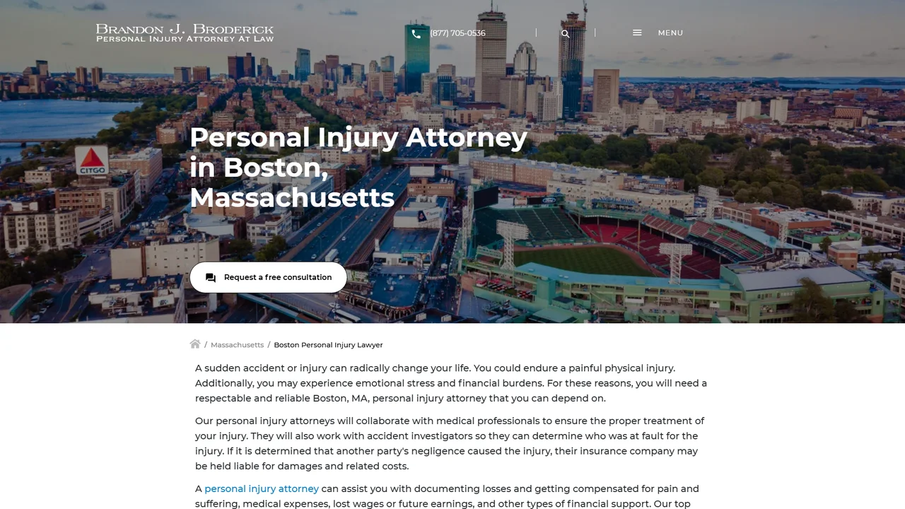 Boston Personal Injury Attorney at Law, Brandon J. Broderick - Boston, MA office in Boston, Massachusetts