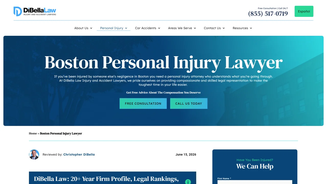 DiBella Law Injury and Accident Lawyers - Boston, MA office in Boston, Massachusetts