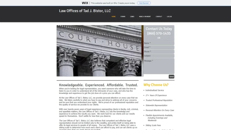Law Offices Of Tad J. Bistor, LLC - Hartford, CT - Attorney in Hartford