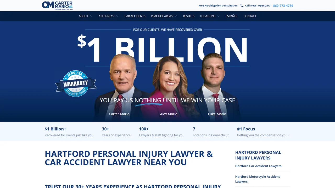 Carter Mario Injury Lawyers - Hartford, CT office in Hartford, Connecticut