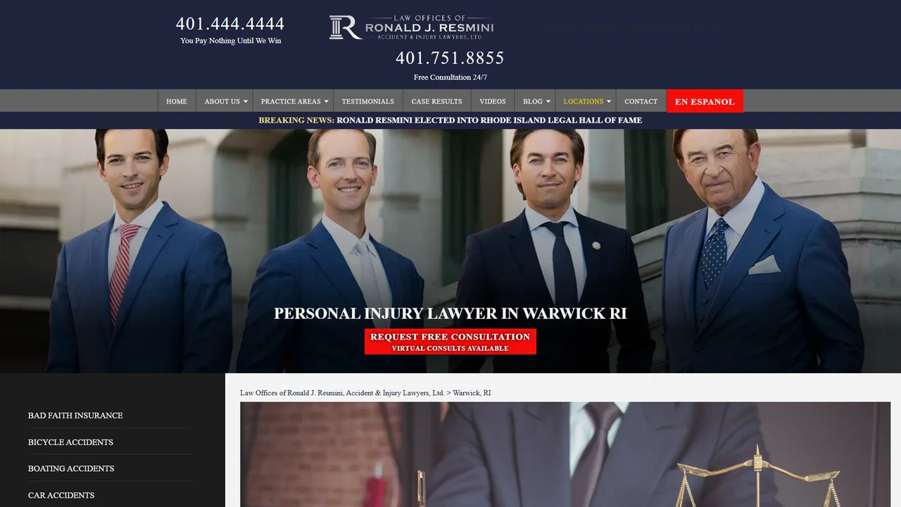 Law Offices of Ronald J. Resmini, Accident & Injury Lawyers, Ltd. - Warwick, RI office in Warwick, Rhode Island