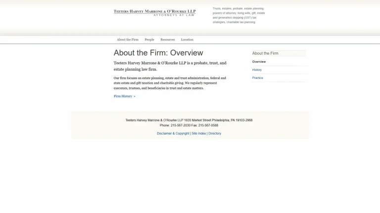 Teeters Harvey Marrone & O’Rourke LLP - Philadelphia, PA - Attorney in Philadelphia