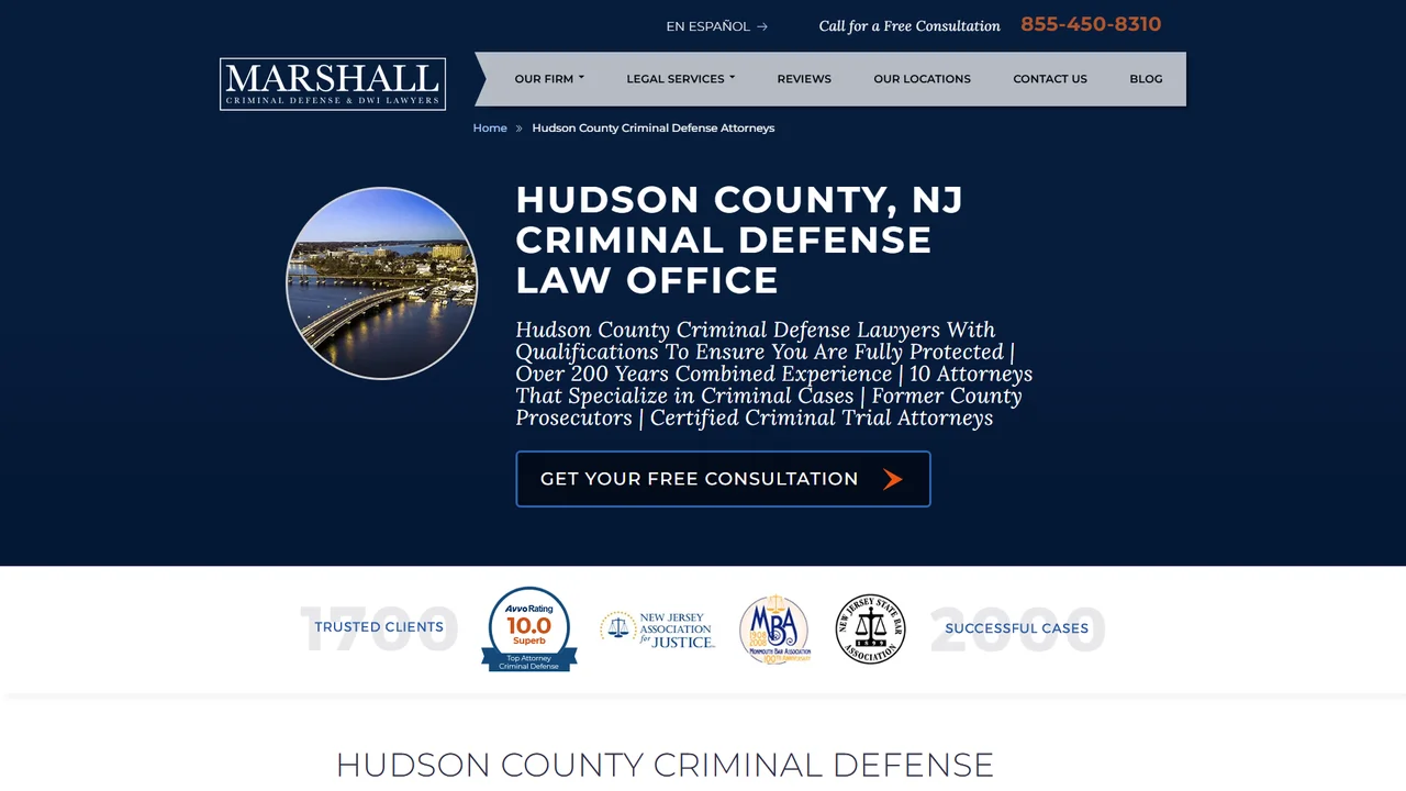 Marshall Criminal Defense & DWI Lawyers - Jersey City, NJ office in Jersey City, New Jersey