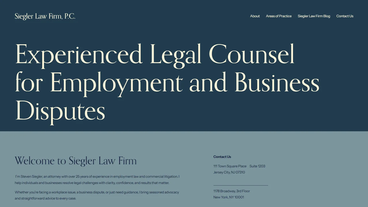Siegler Law Firm, P.C. - Jersey City, NJ office in Jersey City, New Jersey