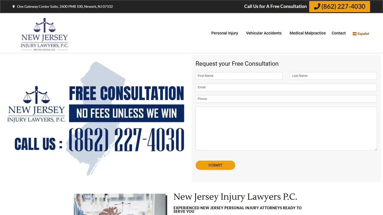 New Jersey Injury Lawyers P.C. - Newark, NJ office in Newark, New Jersey