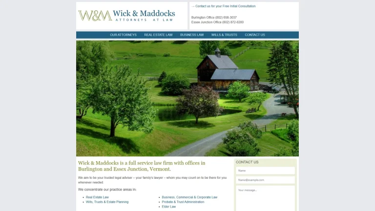 Wick & Maddocks - Burlington, VT - Attorney in Burlington