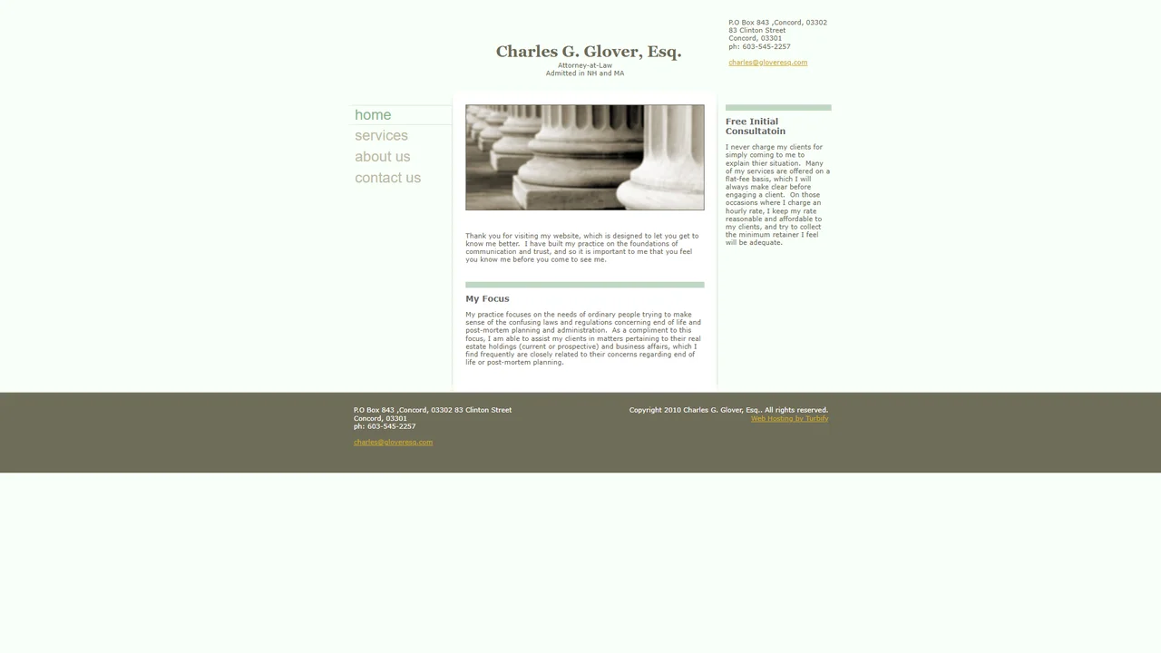 Charles G. Glover, Attorney at Law - Concord, NH office in Concord, New Hampshire