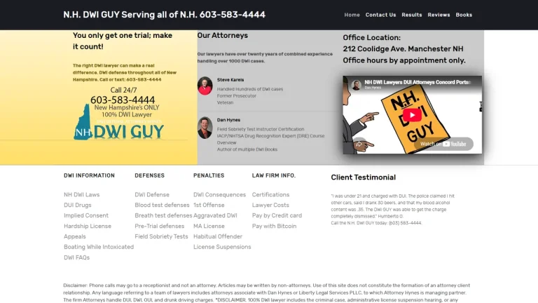 N.H. DWI GUY - Manchester, NH - Attorney in Manchester