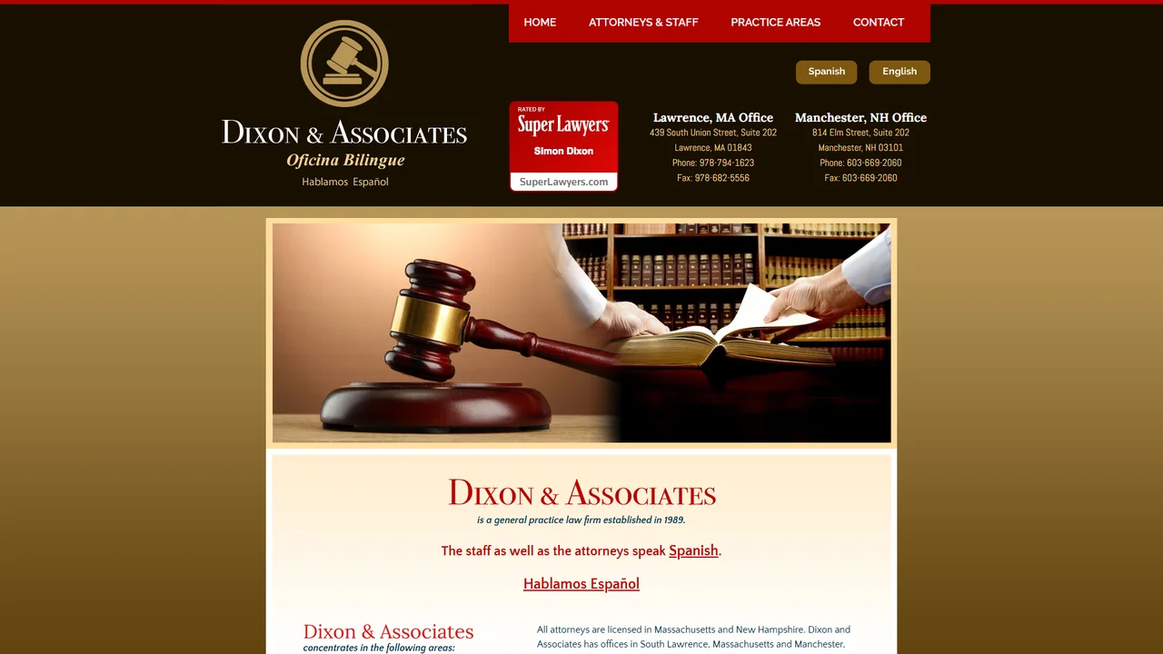 Dixon & Associates - A Bilingual (English/Spanish) Law Firm - Manchester, NH office in Manchester, New Hampshire